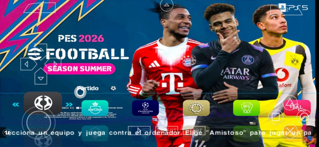 eFootball PES 2026 PPSSPP Android Offline Full Update UCL and Leagues Kits 2025 2026 Season 4K Graphics