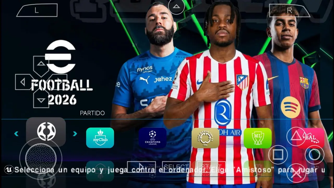 eFootball PES 2026 PPSSPP Android OFFline Full Update UCL & League Kits 25/26 Season 4k Graphics
