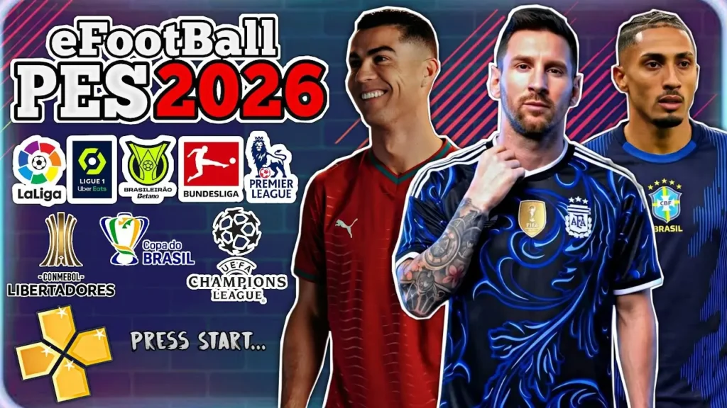 PES 2026 PPSSPP ISO Android Download – PSP eFootball 2026 Save Data Textures